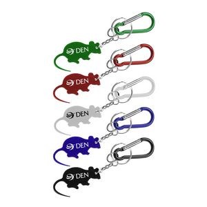 Mouse Shape Bottle Opener Key Chain & Carabiner