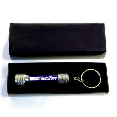 5 LED Metal Flashlight with Swivel Keychain and Gift Case