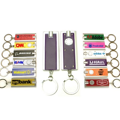Mini Flash Light w/Super Bright LED & Swivel Key Chain (Purple)