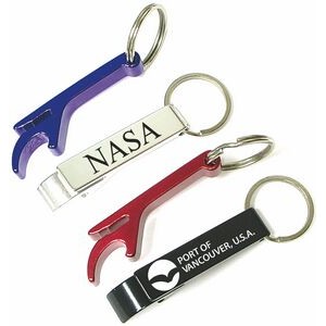 Deluxe Plain Aluminum Can and Bottle Opener w/ Key Ring (Large Quantities)