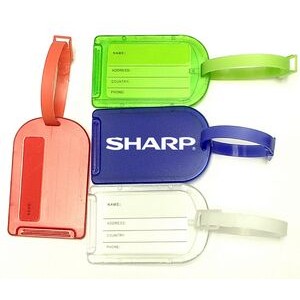 Rectangular Luggage Tag with Durable Rubber Buckle Strap