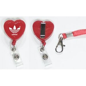 2-in-1 Heart Retractable Badge Holder with Lanyard