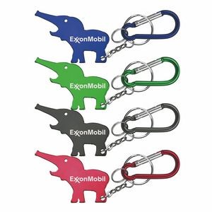 Metal Elephant Shape Bottle Opener with Key Holder & Carabiner