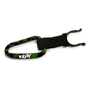Camouflage Green Carabiner with Water Bottle Holder