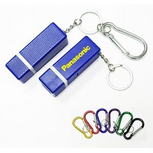 Square Shape LED Flashlight with Split Key Ring and Carabiner