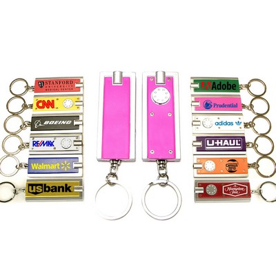 Mini Flash Light w/Super Bright LED & Swivel Key Chain (Pink)