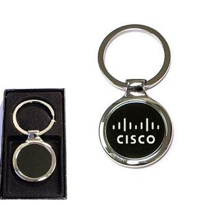 Round Shape Chrome Metal Split Ring Key Holder with Gift Case