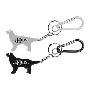 Dog Shape Bottle Opener w/Key Chain & Carabiner