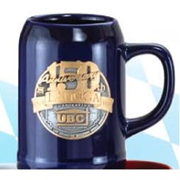 Blue Glaze Stoneware Mug w/Medallion