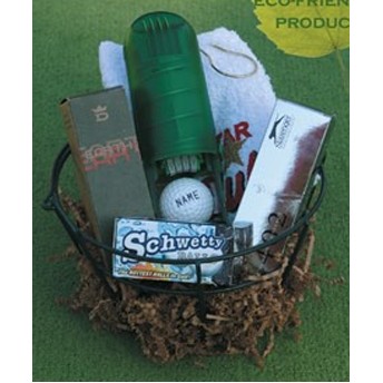 Golfer's Ball Basket w/ 8 Golf Balls & Monogrammer