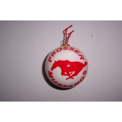 4" Ball Glass Ornament - Simple Artwork