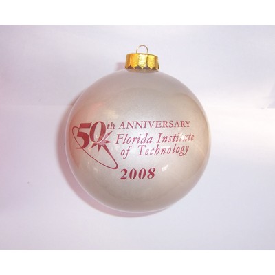 4" Ball Glass Ornament - Simple Artwork