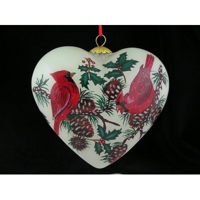 Heart Shape Glass Ornament - Complex Artwork
