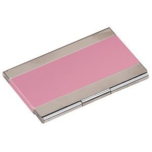 Pink Metal Business Card Holder