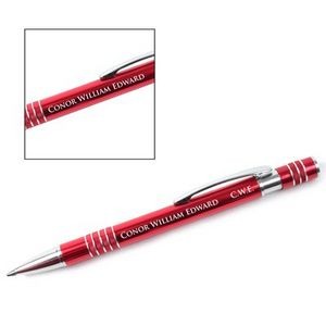 Red 5 Ring Click Top Pen