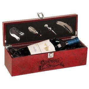 Engraved Burlwood High Gloss Finish Wine Box With Tools