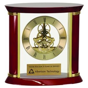 Engraved Executive Gold and Rosewood Finish Clock