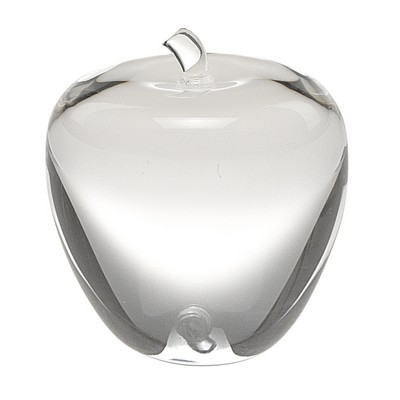 Solid Crystal Apple Paperweight H3.5"