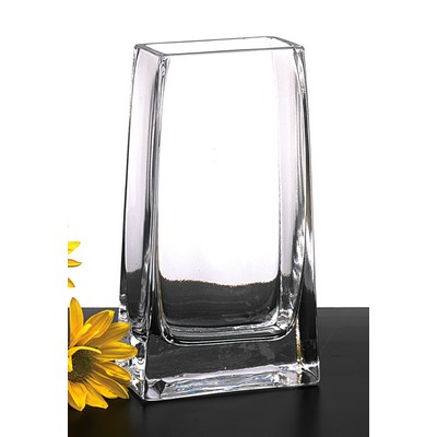 Daydream Rectangle 9" Handmade Glass Vase .