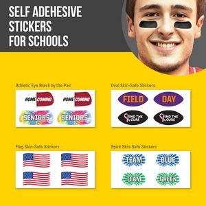 Skin Safe Cheek Stickers for Schools, Pricing is by the Pair, there are 2 Pairs per sheet