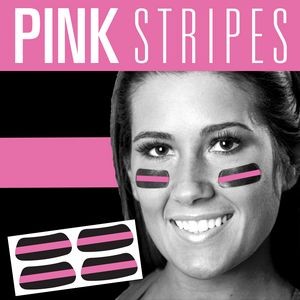 Under Eye Strips (eye black) - Black w/ Pink Stripe