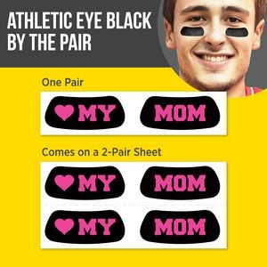 Eye Black Under Eye Strips, Heart my Mom and Heart my Dad