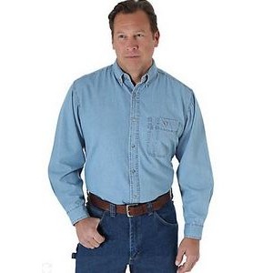 Wrangler® Rugged Wear® Men's Denim Blue Basic Shirt