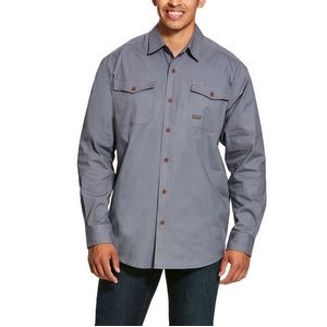Ariat® Men's Steel Gray Rebar® Long Sleeve Made Tough DuraStretch™ Work Shirt