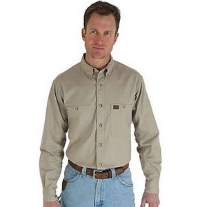 Wrangler® RIGGS Workwear® Men's Khaki Beige Long Sleeve Twill Work Shirt