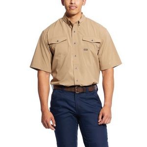 Ariat® Men's Khaki Rebar® Made Tough VentTEK™ Short Sleeve Work Shirt