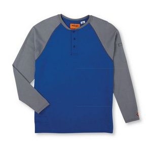 Wrangler® Men's Red Flame Resistant Baseball Henley Knit Shirt