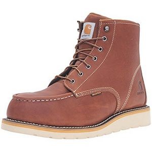 6" Carhartt® Men's Red Brown Moc Steel Toe Waterproof Wedge Boots