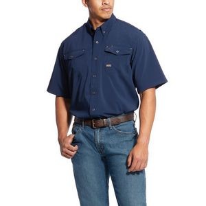Ariat® Men's Navy Rebar® Made Tough VentTEK™ Short Sleeve Work Shirt