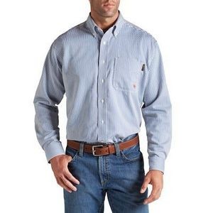 FR Bold Blue Stripe Long Sleeve Work Shirt