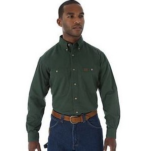 Wrangler® RIGGS Workwear® Men's Forest Green Long Sleeve Twill Work Shirt