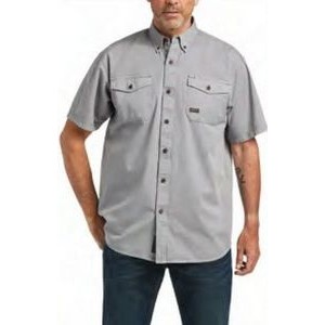 Rebar® Washed Twill Silver Short Sleeve Work Shirt
