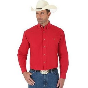 Wrangler® Men's Red George Strait Relaxed Fit Long Sleeve Shirt