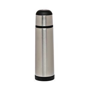 25 Oz. Stainless Steel Vacuum Flask w/Black Trim