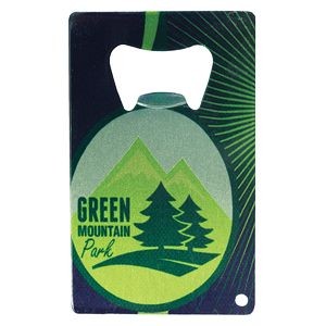 Custom Sublimated Stainless Steel Credit Card Bottle Opener with Punch Hole