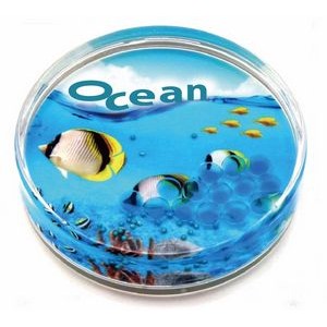Liquid Coaster With Four Color Process Insert - With Bubbles