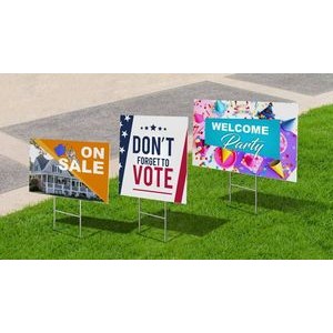 Full Color 18" x 24" Yard Sign & 10" x 30" H Stake
