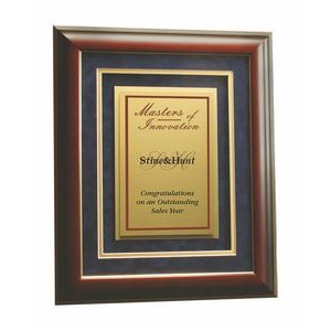 Executive Series Imprinted Metal Award in Gold Trimmed Rosewood Frame (9