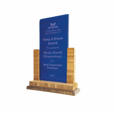 Bamboo Upright Recycled Glass Rectangle Award (7"x11")