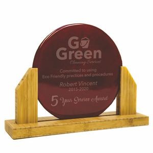 Bamboo Upright Recycled Glass Round Award (11