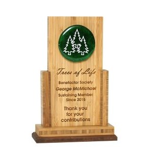 Bamboo Tower Glass Circle Plaque (7-1/2