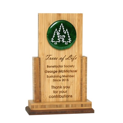 Bamboo Tower Glass Circle Plaque (7-1/2"x11")