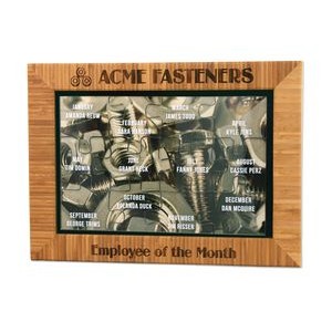 Acrylic Puzzle in Bamboo Frame Plaque 15"X13"