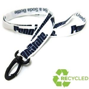 3/8" Silkscreened Recycled Lanyard w/ Recycled Plastic J-Hook