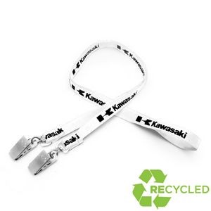 3/8" Silkscreened Recycled Lanyard w/ Double Standard Attachment
