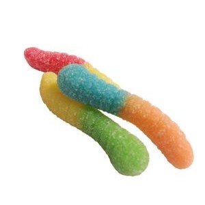 150g Sour Neon Worms with Full Color Label